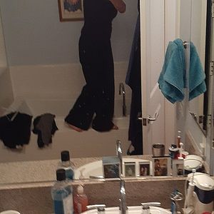 Pants, wide leg, thin stripe.